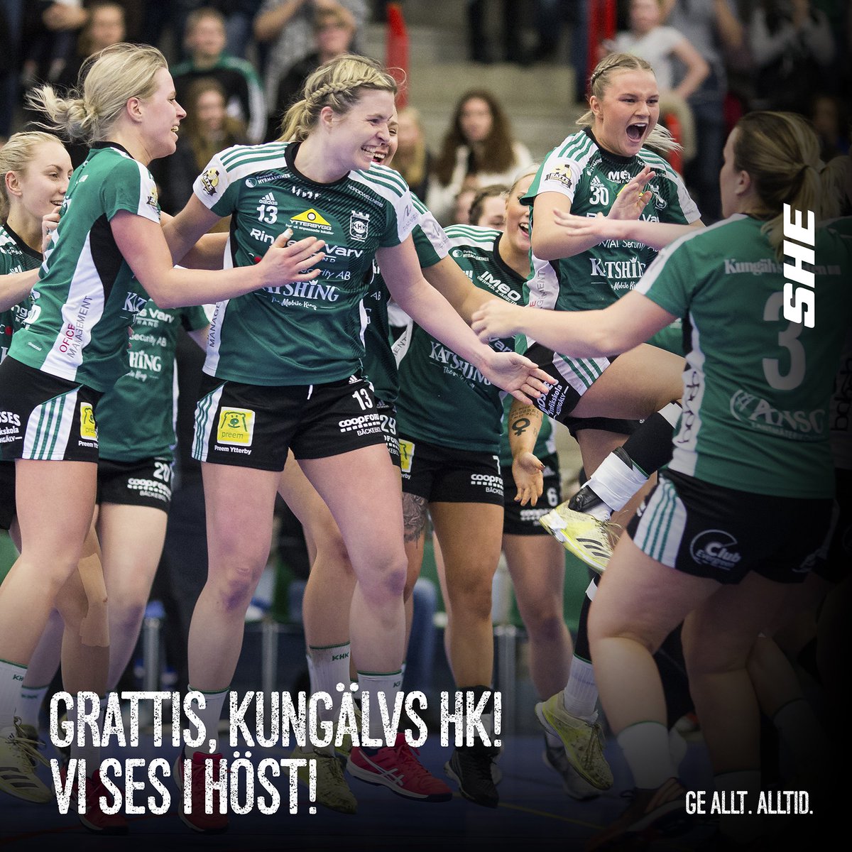 Vi säger stort grattis och välkommen till SHE, <a href="/kungalvshk/">Kungälvs HK Dam</a>! Starkt jobbat!