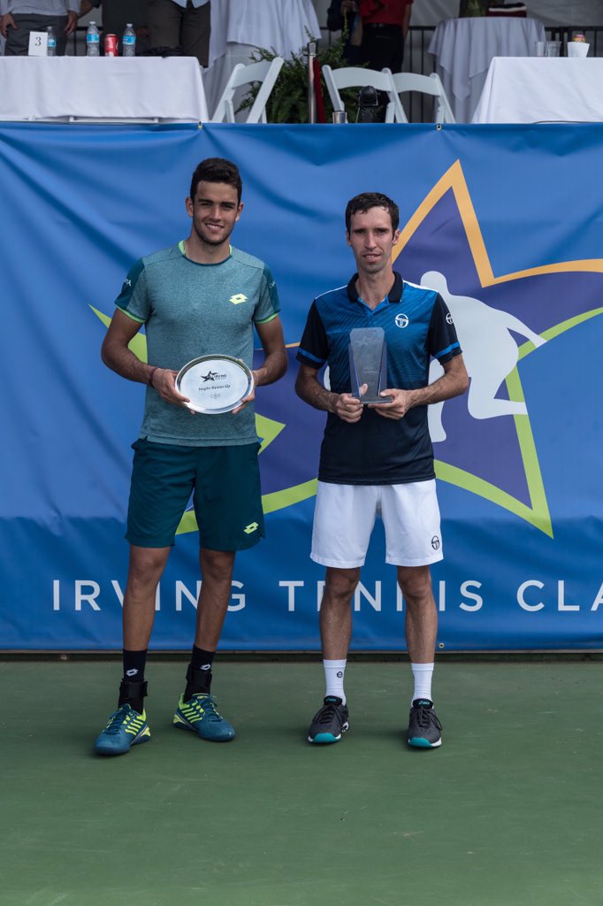 IrvingClassic's tweet photo. We have a winner!!!🤩👍👏 Mikhail #Kukushkin, our finalist last year, has won the title this year! Our runner up #Berrettini has also had a fantastic run and will break into the top 💯 thanks to his success here at #IrvingTennisClassic @ATPChallenger @thecityofirving @FSDallas https://t.co/4tXV0tZXKH