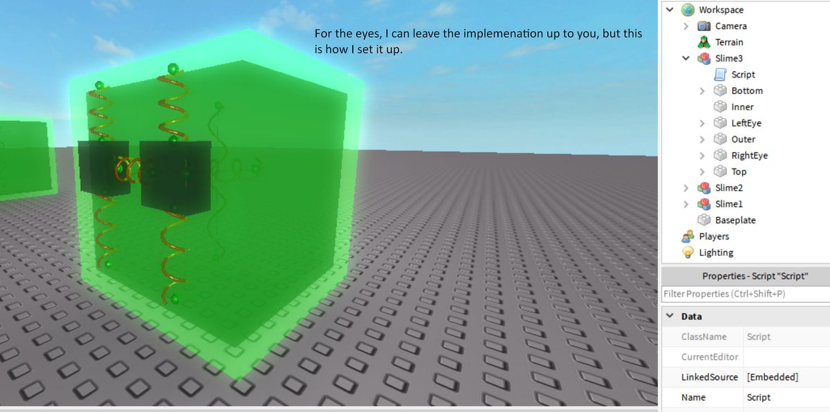 Tigercaptain On Twitter Instructions On How I Made The Slime There Are Better Ways To Do It Especially Since I Could Use Hooke S Law And Cframe Everything Manually On The Client But - roblox how to set cframe orientation