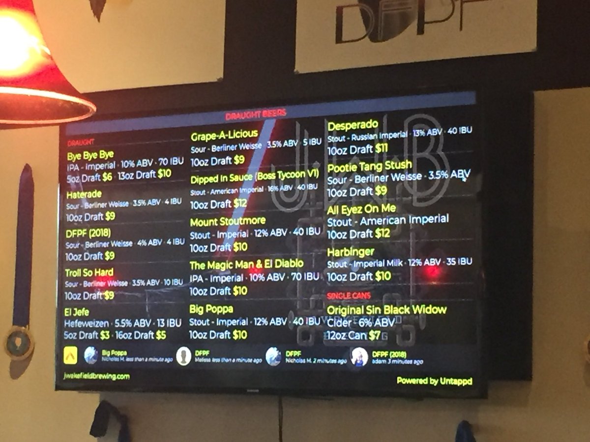 drewjfreeman's tweet photo. #DFPF on tap. So Good, Too late for a bottle but #MtStoutmore bottles were still available Sat plus #SourBeer #BerlinerWeiss #Haterade #Grapalicious #PoorieTangStush and more! @jwakefieldbeer #DrinkLocal #FloridaBeer https://t.co/onCq3SGIRm