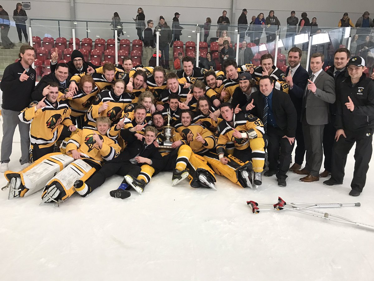 DarrenStevenson's tweet image. Here's the @tavistockbraves team photo after taking home @PJHL_Doherty Division title! #PJHL #LocalSports @519sportsonline