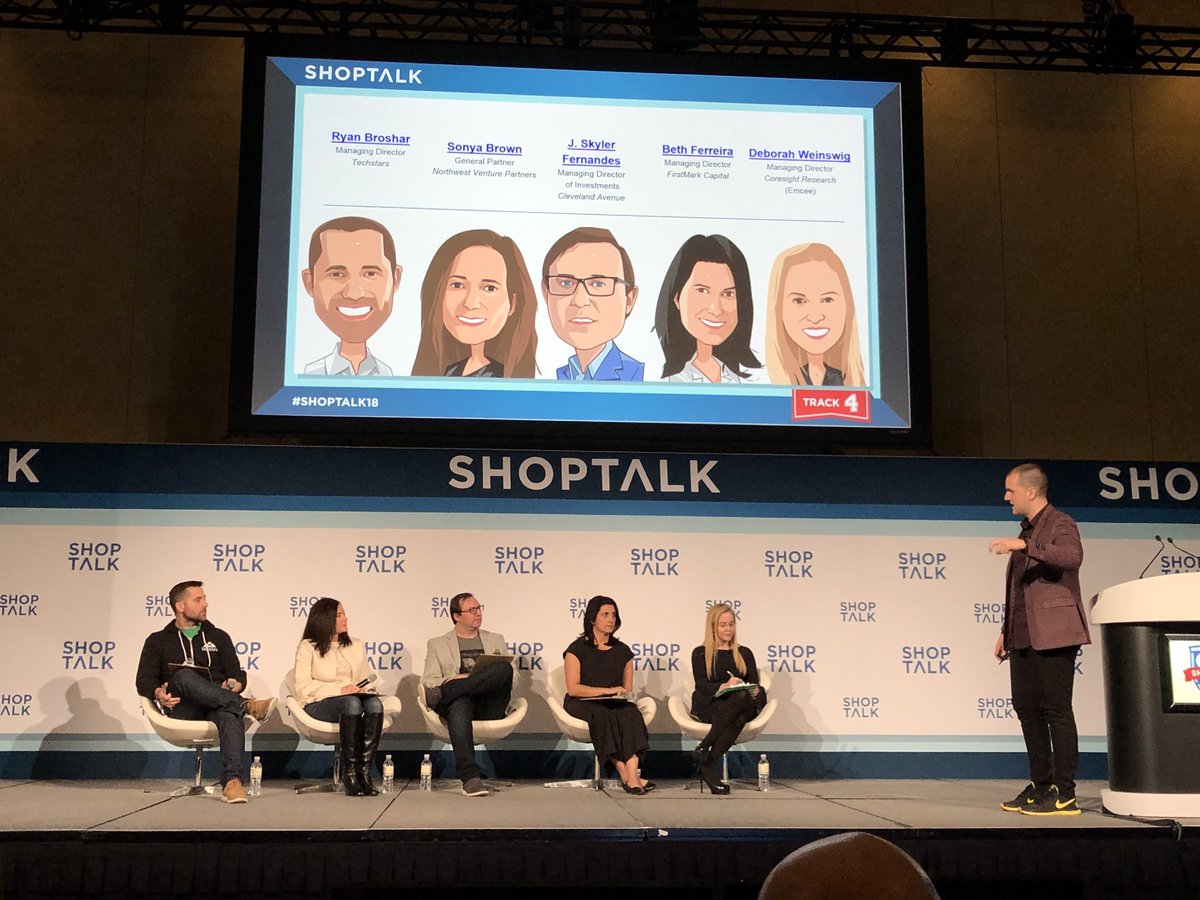 Great startup pitches to kickoff #Shoptalk18 #wegotnext ! w <a href="/rbroshar/">Ryan Broshar🔥</a> <a href="/sonyabrownnvp/">Sonya Brown</a> <a href="/JSkyFernandes/">J. Skyler Fernandes</a> <a href="/bethferreira/">bethferreira</a> <a href="/debweinswig/">Deborah Weinswig</a> <a href="/Flashfoodinc/">Flashfood</a>