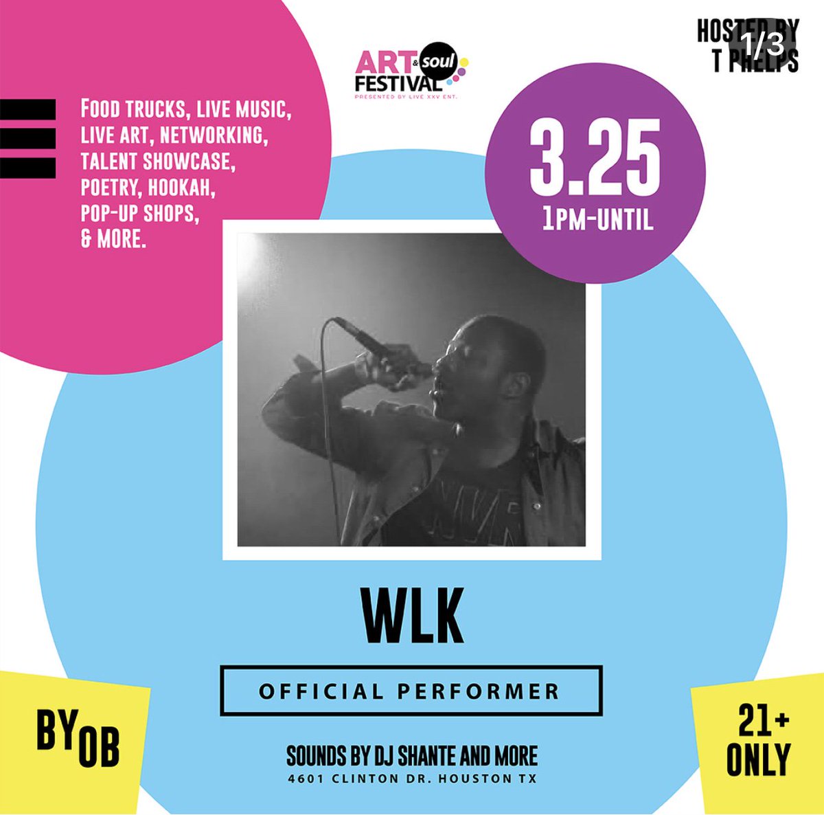 LiveXXVent's tweet photo. #houston @xwlkx will be hitting the stage at The #artandsoulfestival 🎤MARCH 25th #liveASF #musicfestival #newmusic https://t.co/uQoHLb05qw