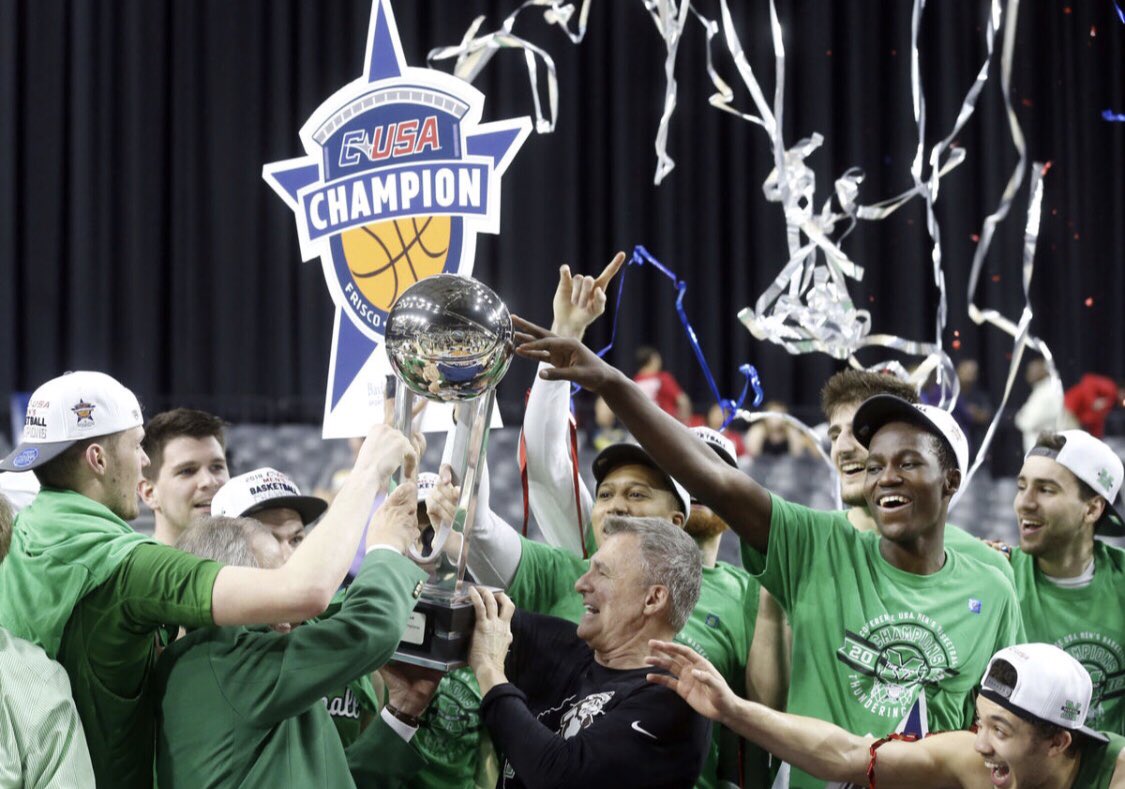 BarstoolMU's tweet photo. No reason to have your head down boys. Predicted to finish 7th in conference USA to making it to the round of 32 in the NCAA Tournament. Herd Nation is proud of you. https://t.co/OSC1IJsSIG