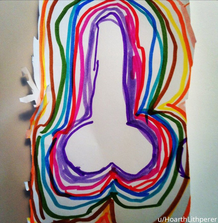 Robert_Beau's tweet photo. When your kid traces around the scissors but you have to put it on the refrigerator. https://t.co/juPaAwXXYd