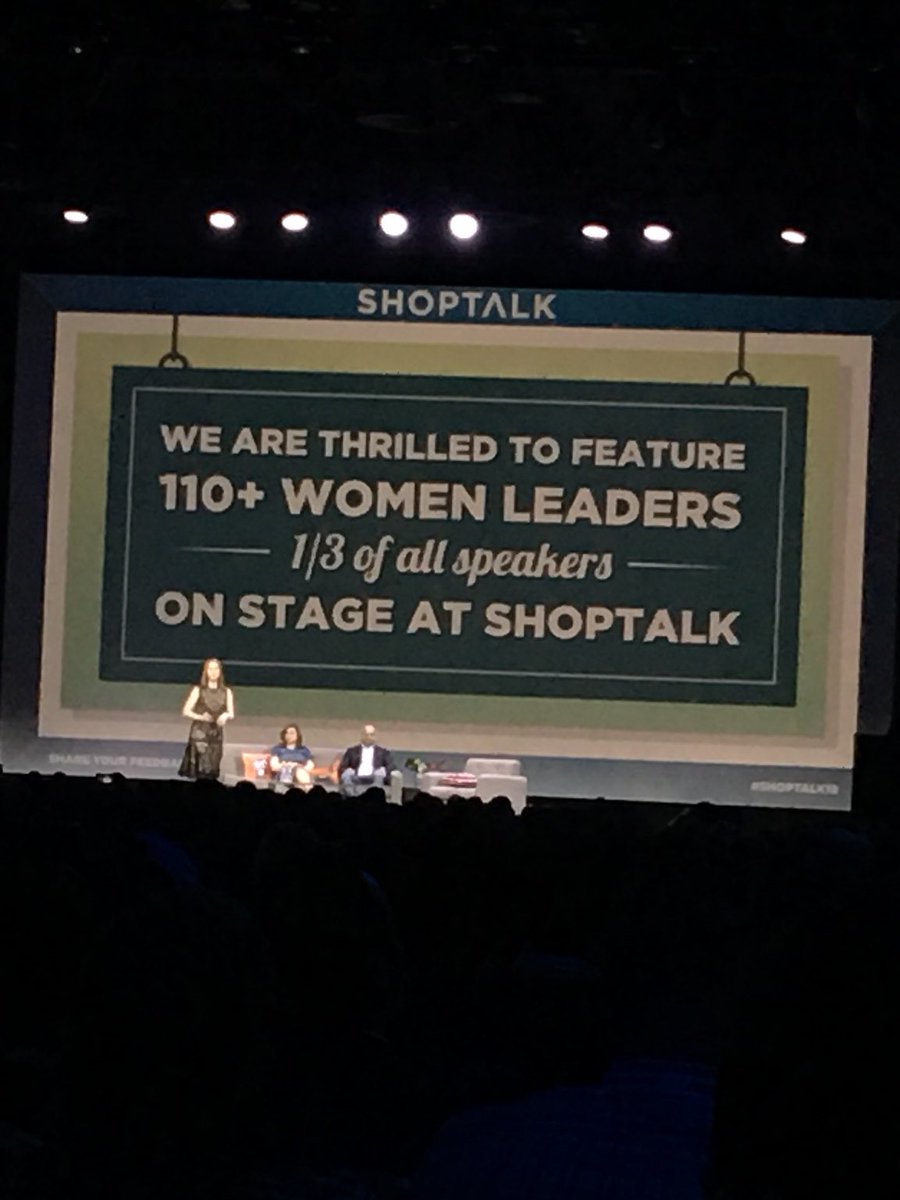 hwebb125's tweet photo. 1/3 of all speakers @shoptalk this year are women leading the retail industry. Well done! #Shoptalk18 #womenleaders #girlswhoruntheworld https://t.co/DP7sui3Jnz