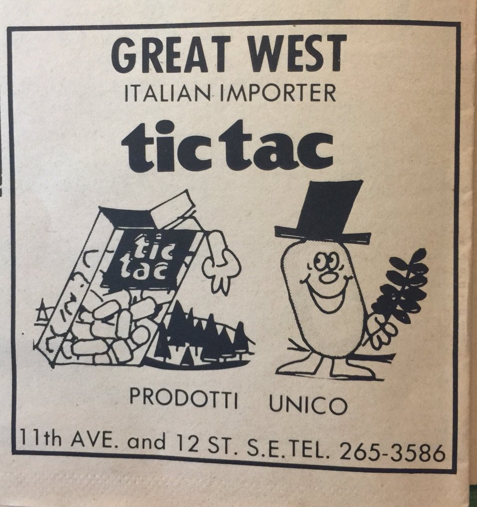 pastayoyo's tweet photo. Found this old @Scarpones_YYC ad in a 1972 edition of il mormorator at mom’s. Growing up in a yyc Italian family in the 70s, we visited Great West every week. Not much has changed! #yycItalian https://t.co/yFVGpXBu6t