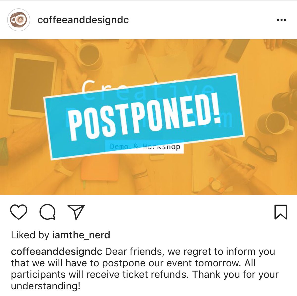 Important update about our event tomorrow!