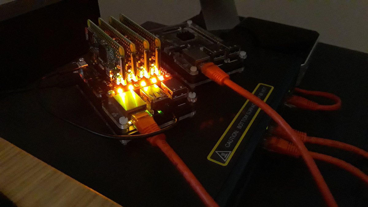 GC_and_Tech's tweet image. I have setup and configured blade servers and complex data-center configurations, yet setting up and running my first scripts on a little #RaspberryPi with a 4 #PiZero on #clusterhat feels immensely satisfying for some reason!

Funny how small 5 #Computers in a #cluster can be...