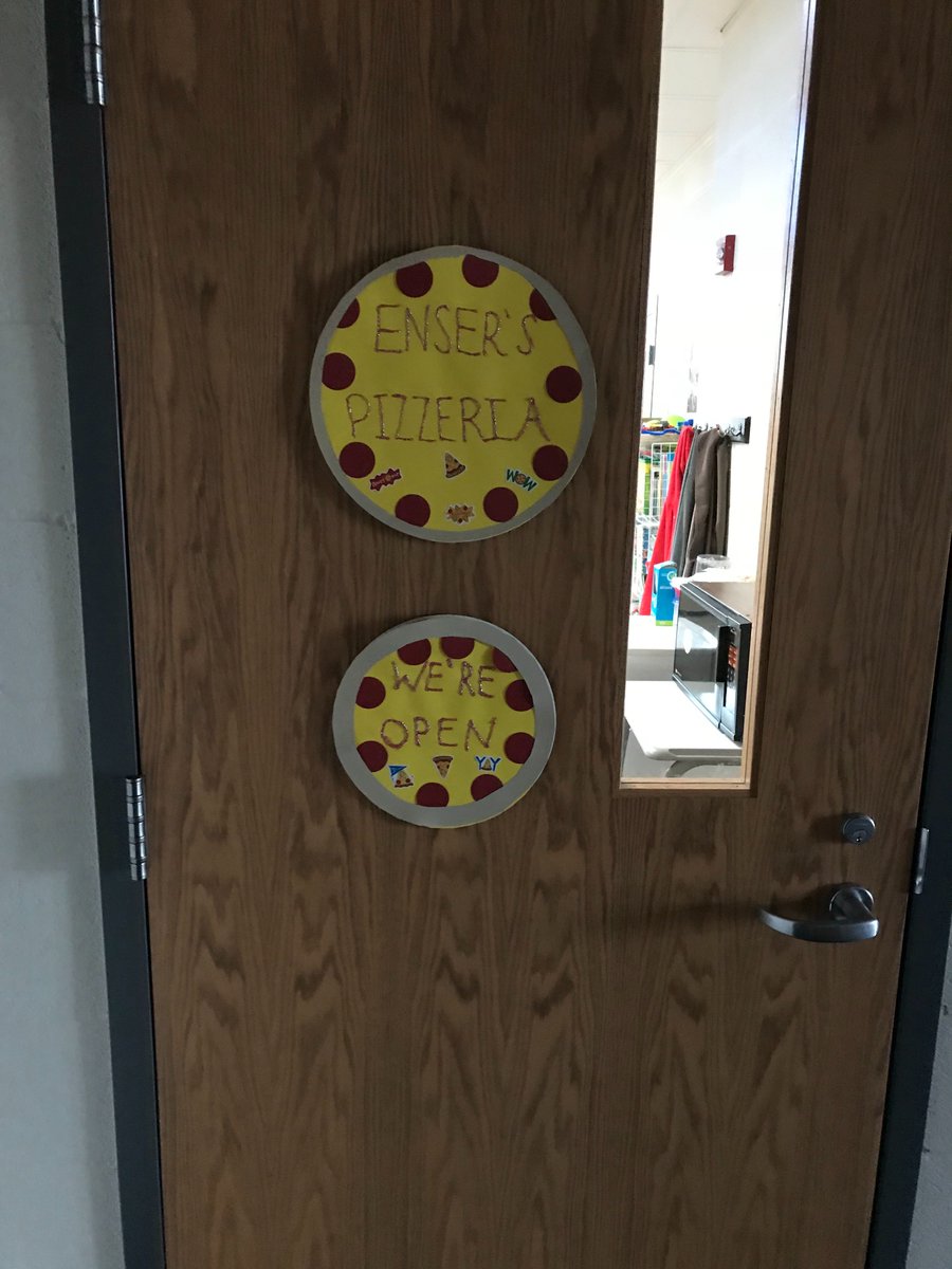 TraceyEnser's tweet photo. A1: This is what my students will see when they arrive on Tuesday...Enser’s Pizzeria. #gppchat https://t.co/HTDKEewAlq
