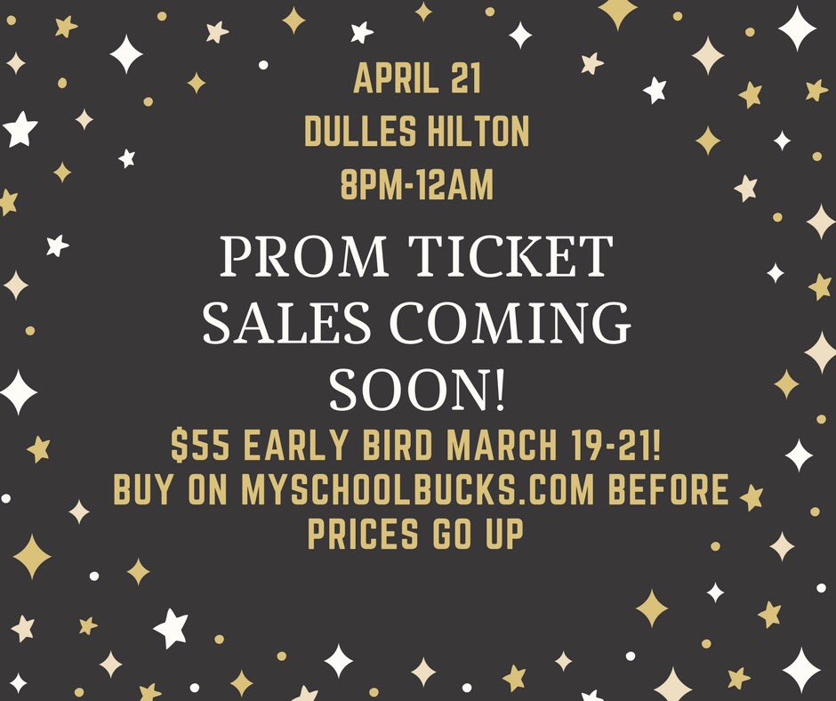 Don’t forget! The early bird ticket sales go live starting from tomorrow! Get your tickets while you can at myschoolbucks.com!!