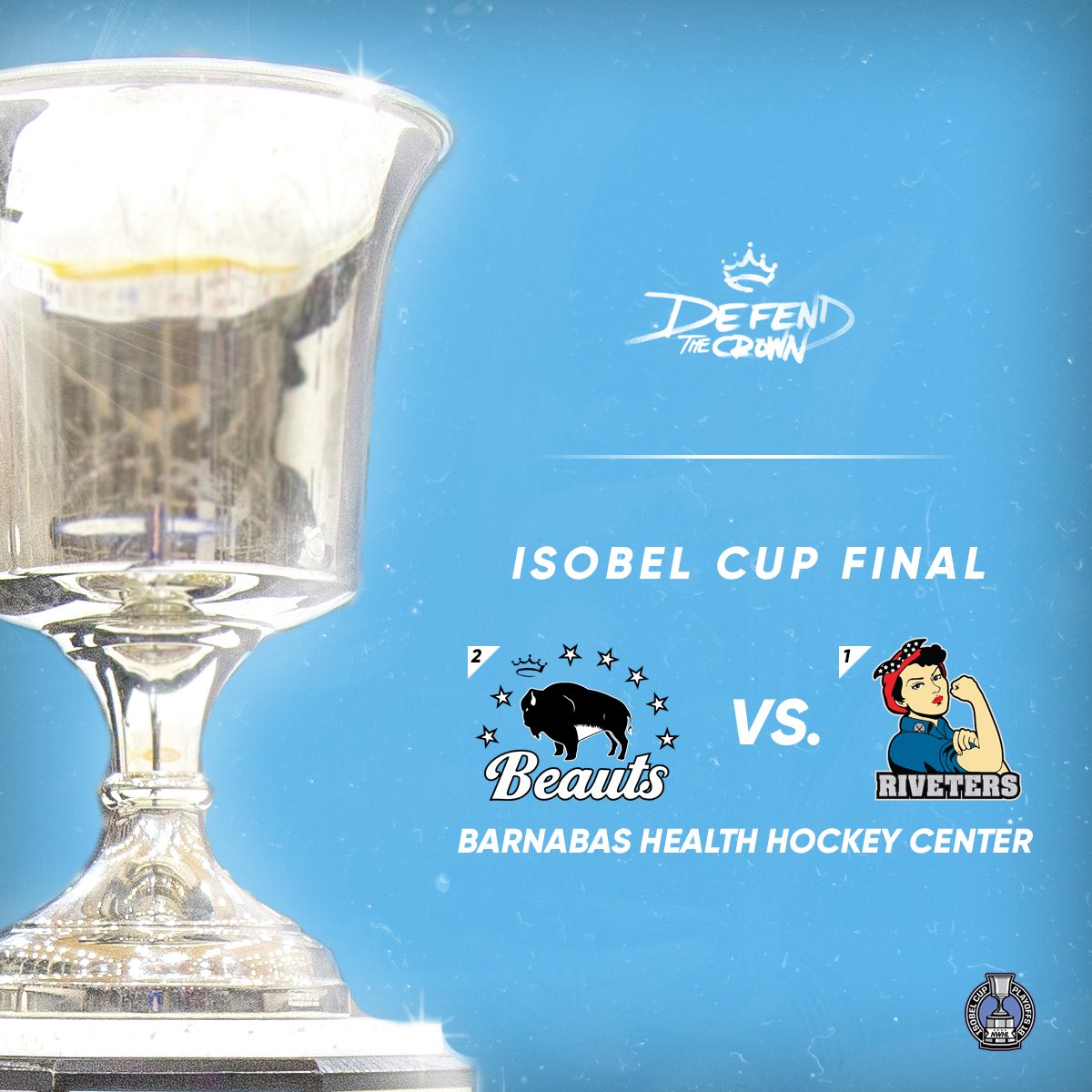 The Isobel Cup Final is set!

We’re headed to Newark, NJ to #DefendTheCrown. 

Sunday, March 25 at 3pm. 

🎟: bit.ly/2FK9Rrn
