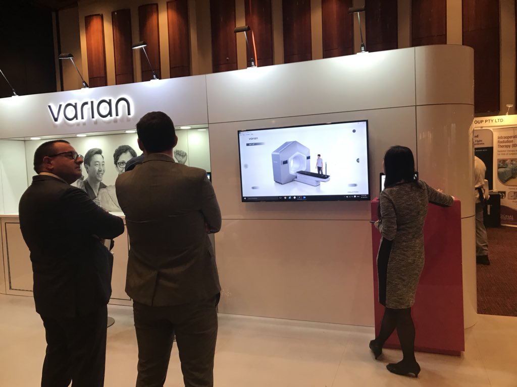 #TROG2018 Delegates visit us at booth 10 and watch how a patient is treated on Halcyon using AR software. #halcyon #varian