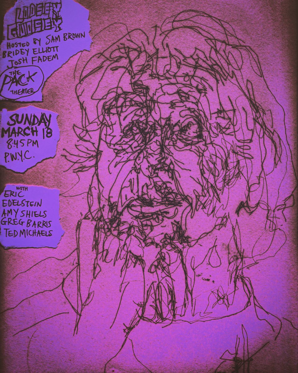 LooseyGoo's tweet photo. Tonight @PackTheater we also have @lizzycooperman on the lineup wow!!! Don't miss this show w/ @ericjedelstein @gregbarris hosts @brideylee @SamBrown42069 @joshfadem 845pm PWYC https://t.co/xXBcgopEjt