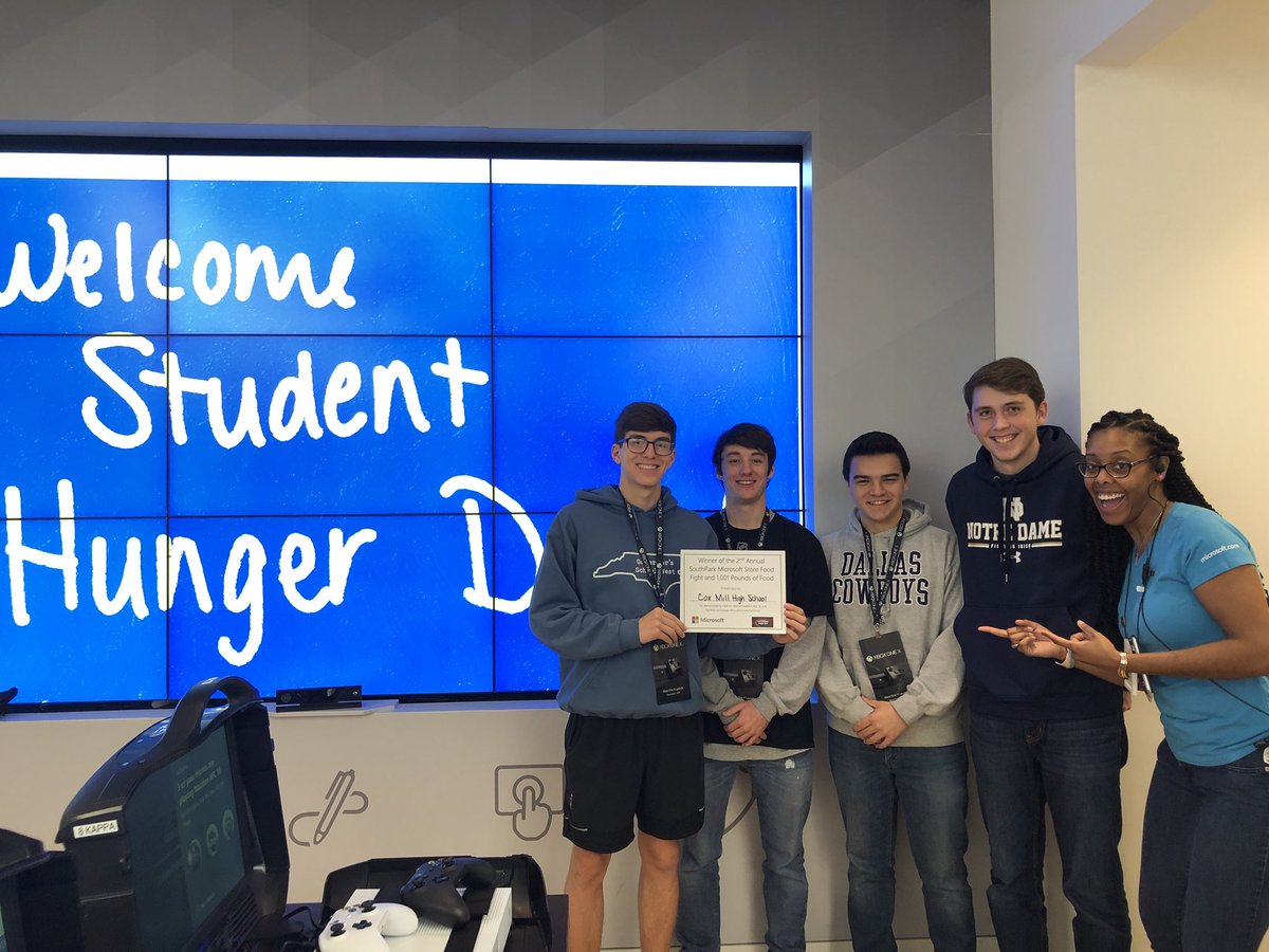 SHDCarolinas's tweet photo. Cox Mill High School secures the 1001 pounds in the Microsoft Food Fight! @CoxMillHS  #endhunger https://t.co/EwOPZYwd7m