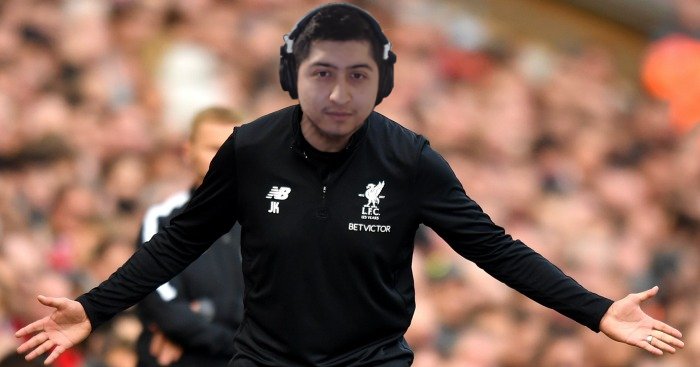 LFCRIFA's tweet photo. Andre Balboni's reaction after time ended at Anfield was priceless. #YNWA https://t.co/IQvh4ovyMF
