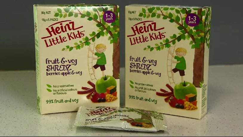 Lucy Hinton (@lucyhinton_9) on Twitter photo JUST IN: Federal Court finds Heinz did engage in false and misleading behaviour, because it’s product, Shredz, was found to be high in sugar and of a sticky texture. <a href="/9NewsAdel/">9News Adelaide</a> 6PM JUST IN: Federal Court finds Heinz did engage in false and misleading behaviour, because it’s product, Shredz, was found to be high in sugar and of a sticky texture. <a href="/9NewsAdel/">9News Adelaide</a> 6PM