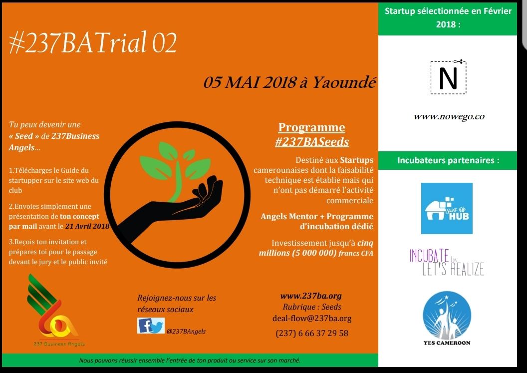 chwankyclark's tweet photo. Appel à candidature: toutes les Startups camerounaise dont la faisabilité technique est établie mais dont l'activité commerciale n'a pas encore démarré, ceci vous ai destiné #startups #investiraucameroun #237BATrial02 #237BASeeds #realisezvosrêves #financement https://t.co/OZsOA8ujhP