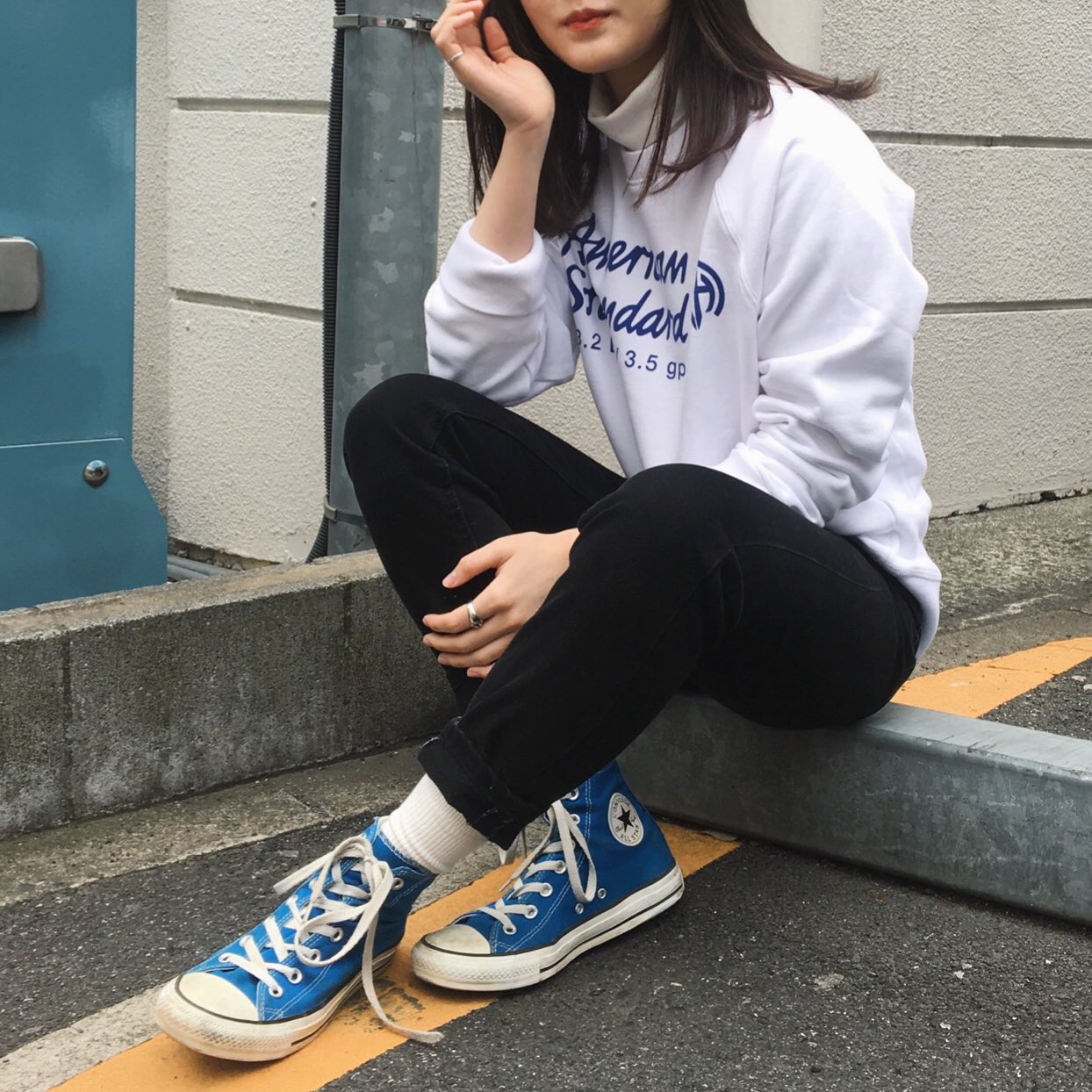 柴田ひかりIKIJI Low-rise work pants Black