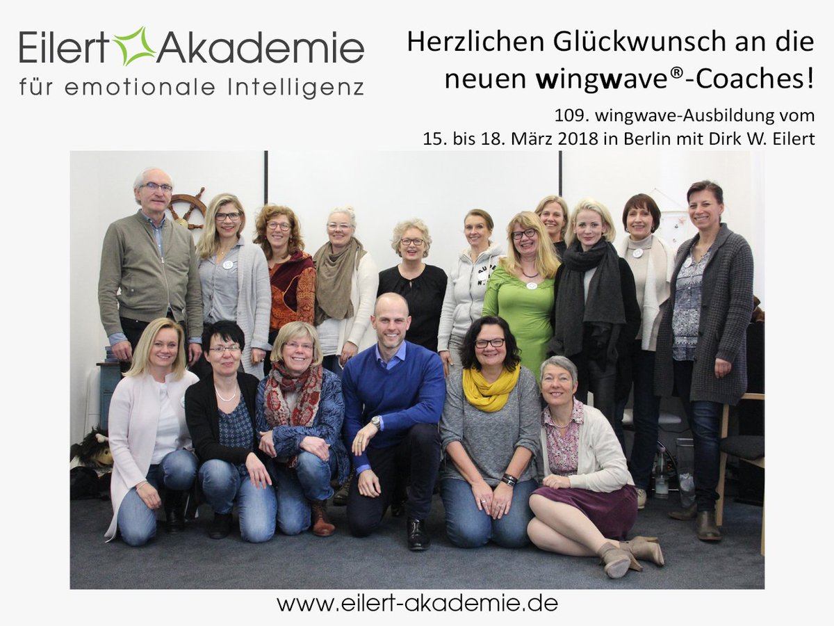 EilertAkademie's tweet image. Herzlichen Glückwunsch an die neuen #wingwave-Coaches und danke an die Assistentinnen für die tolle Unterstützung. Die nächste wingwave-Ausbildung findet im April in #Wiesbaden statt (bereits ausgebucht) und in #Berlin wieder vom 07. bis 10. Juni: eilert-akademie.de/wingwave_ausbi…