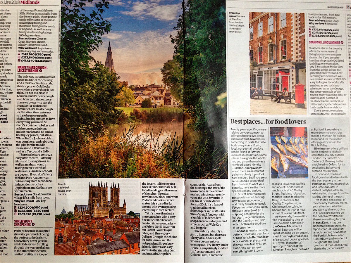 Chuffed Shrewsbury and the Market Hall got a mention in The Sunday Times 'Best Places to Live' supplement. "Apart from the buildings, the star of the town centre is the covered market which was recently voted the UK's favourite in the Great British Market Awards 2018."  👍