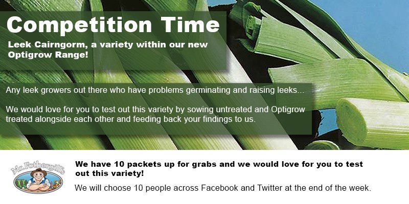 Calling all leek growers who have problems germinating &amp; raising leeks! 

Help us #trial this variety by sowing untreated and Optigrow®  treated alongside each other and feeding back your findings to us.

#competition #win #enter #allotment #veg Pls #RT

mr-fothergills.co.uk/Vegetable-Seed…