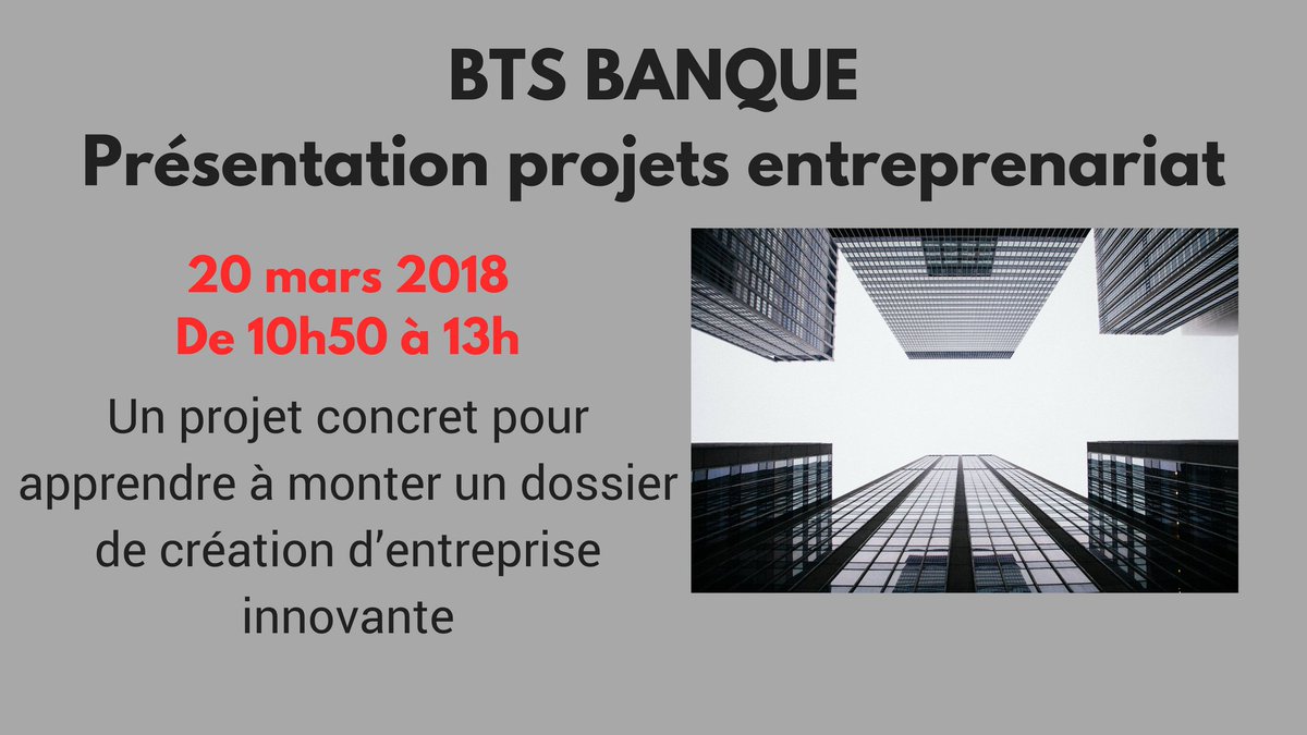 #entreprendre #bts2018  BTS BANQUE 2 : PROJET ENTREPRENEURIAT 2018
Qui seront nos prochains gagnants? <a href="/ORTAlternance/">ORT Alternance</a> @PierreSchoettel