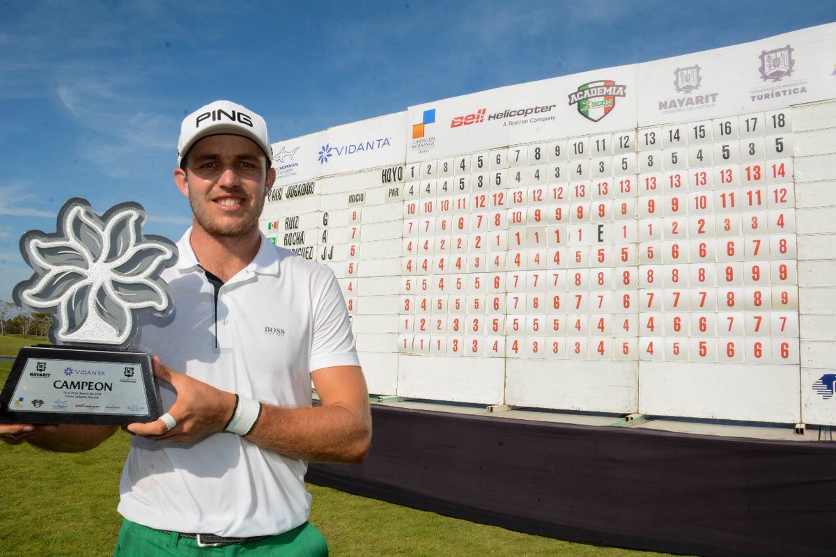 golfpuebla2's tweet photo. El Poblano @jerryruiz_BU logra su primera victoria como profesional en la @GNPGT1 #madeinpuebla #golfesvida MUCHAS FELICIDADES 🏆🙌🏽 https://t.co/Up5Sou2BWo