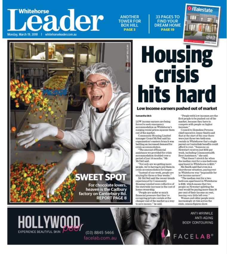 Low income earners pushed out of housing market, &amp; a new multi-million development planned for Box Hill. Pick up a print copy for details <a href="/WhitehorseLDR/">Whitehorse Leader</a>