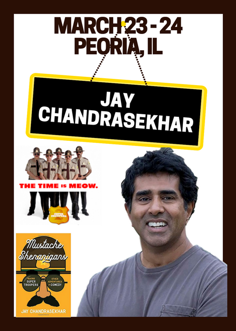 jukeboxcomedy's tweet photo. This weekend in Peoria, IL @jaychandrasekha is HERE! Tickets for ALL SHOWS ARE still available at https://t.co/hZaDM4uAiq #HURRY and get yours ASAP! #SuperTroopers #BeerFest #PuddleCruiser #Comedian #Actor #Writer #Director #Comedy #Peoria #IL https://t.co/m0nbblUZll