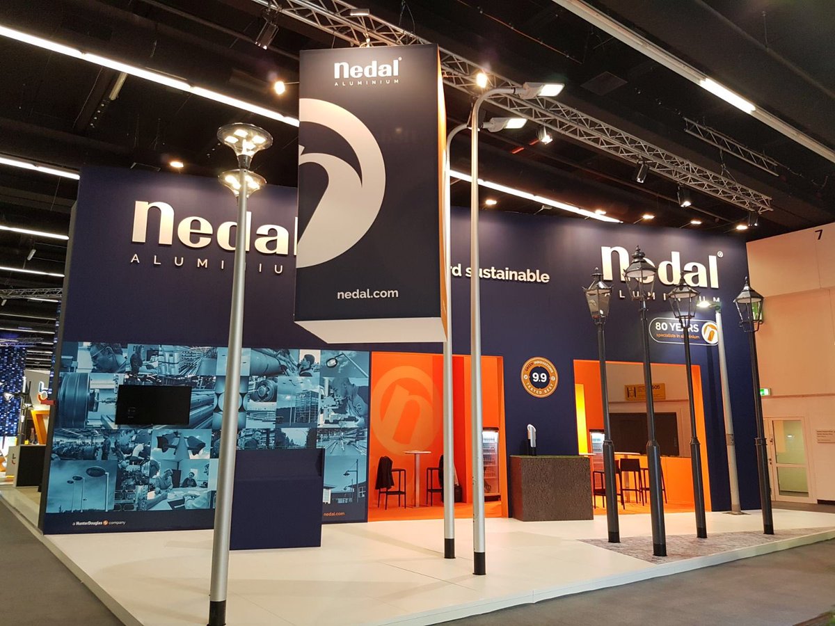 nedalaluminium's tweet photo. Tag 2 der Light + Building 2018... Wir sind wieder bereit. Kommen sie auch? Der Kaffee steht für sie bereit in Halle 5, Stand C40.

#Nedal #80Yearsspecialistsinuminium #Aluminium #Lightingcolumns #lichtmasten @Light_Building https://t.co/XYpXTsIC3f