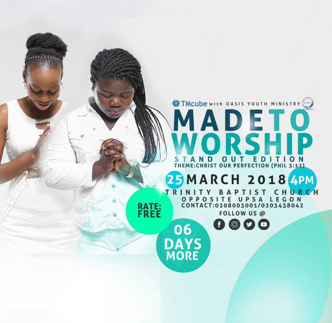 #Madetoworship 
#March25 
#Christourperfection
@TMcubeGh @Chizom_ @garyalsmith @1Rabby_D @amarh84