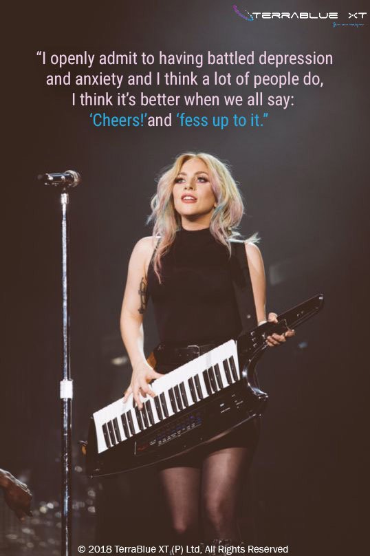 Gaga recently said that more people need to come out and speak openly about their struggles with mental health,“I openly admit to having battled depression and anxiety and I think a lot of people do, I think it’s better when we all say: ‘Cheers!’ and ‘fess up to it.’