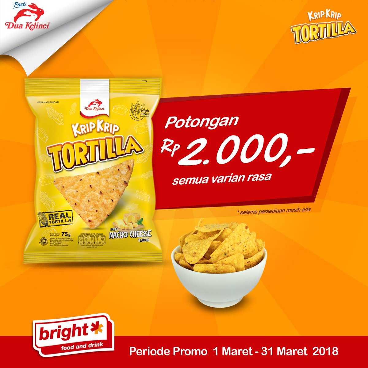 TosTosID's tweet photo. Krip Krip Tortilla masih belum bosen buat manjain kamu yang suka banget ngemil sepanjang hari nih π
Catat tanggal promonya dan sebarin ke semua temen-temenmu! Happy shopping, guys! π
.
.
#kripkrip #tortilla #kripkriptortilla #duakelinci #segitiganyabikincinta #infopromo https://t.co/ziiNYSAPKu