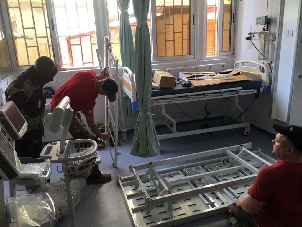 MASHAVisrael's tweet photo. Work continues in #Guinea Conakry where MASHAV is constructing an Intensive Care Unit and Trauma Center. Upon completion, MASHAV will dispatch Israeli medical experts to train the local teams. https://t.co/4WybMHmeJZ