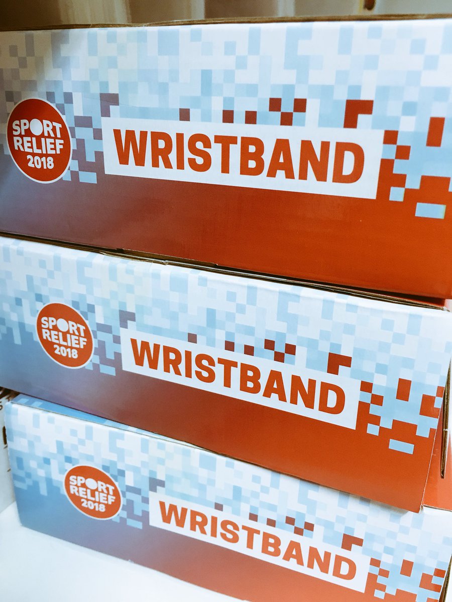 Wristbands at the ready! #SportsRelief #bluehouse #charity