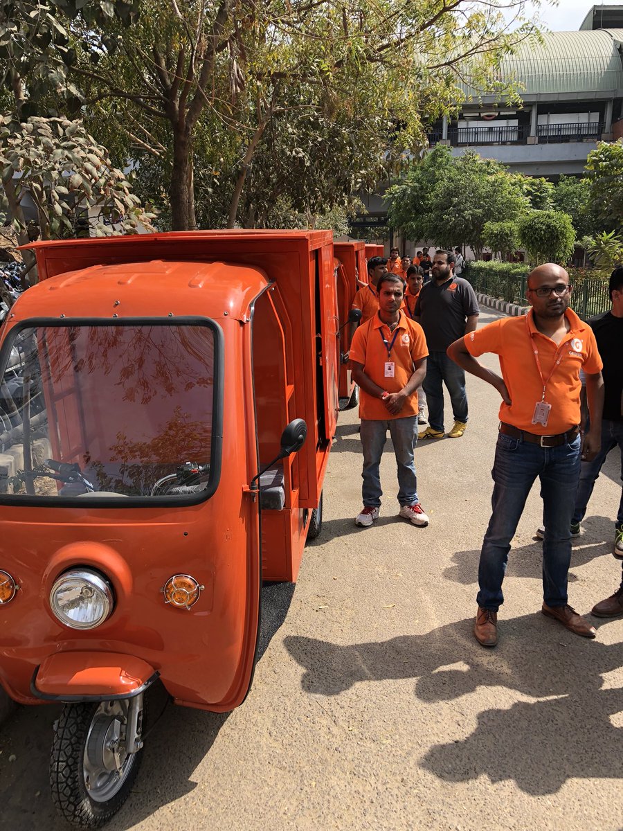 albinder's tweet photo. Launching a fully electric delivery fleet for @Grofers in Delhi NCR in partnership with @EulerMotor - our own network of charging stations at delivery hubs. https://t.co/A56T5dKqgu