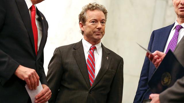thehill's tweet photo. Rand Paul vows to block Trump pick for secretary of State: You don't want people "eager for war" https://t.co/kTuEvDCBmE https://t.co/8ZYopThBV2