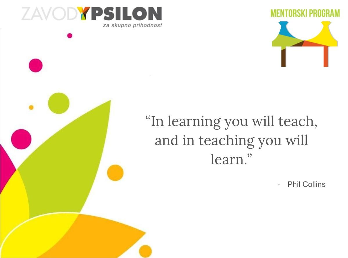 MentorstvoY's tweet photo. Mentorstvo je vzajemen proces, v katerem se učita in rasteta tako mentor, kot mentoriranec! #MotivationalMonday #Ypsilon #mentorstvo #Ymotivation https://t.co/tUCxyLI0aq