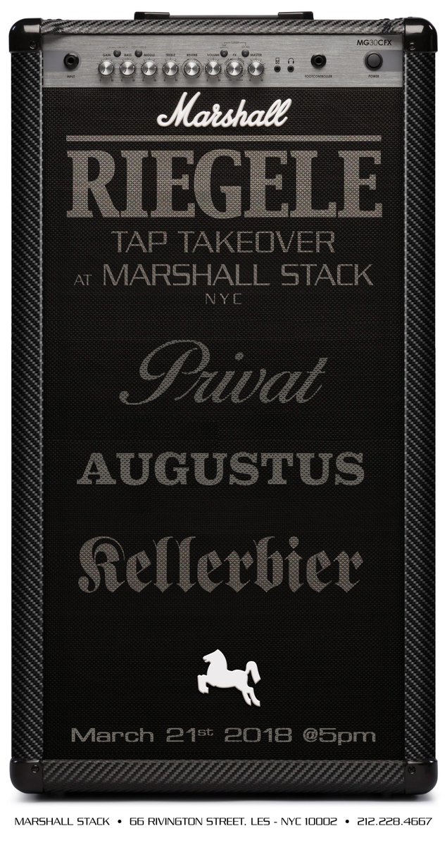 To all our fans in NYC! We are hosting a Tap Takeover at Marshall Stack this week on March 21st from 5pm to Midnight. Come by and join us for some of the worlds finest libations and good company.