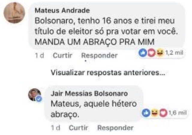 Jair Bolsonaro manda um hétero abraço!