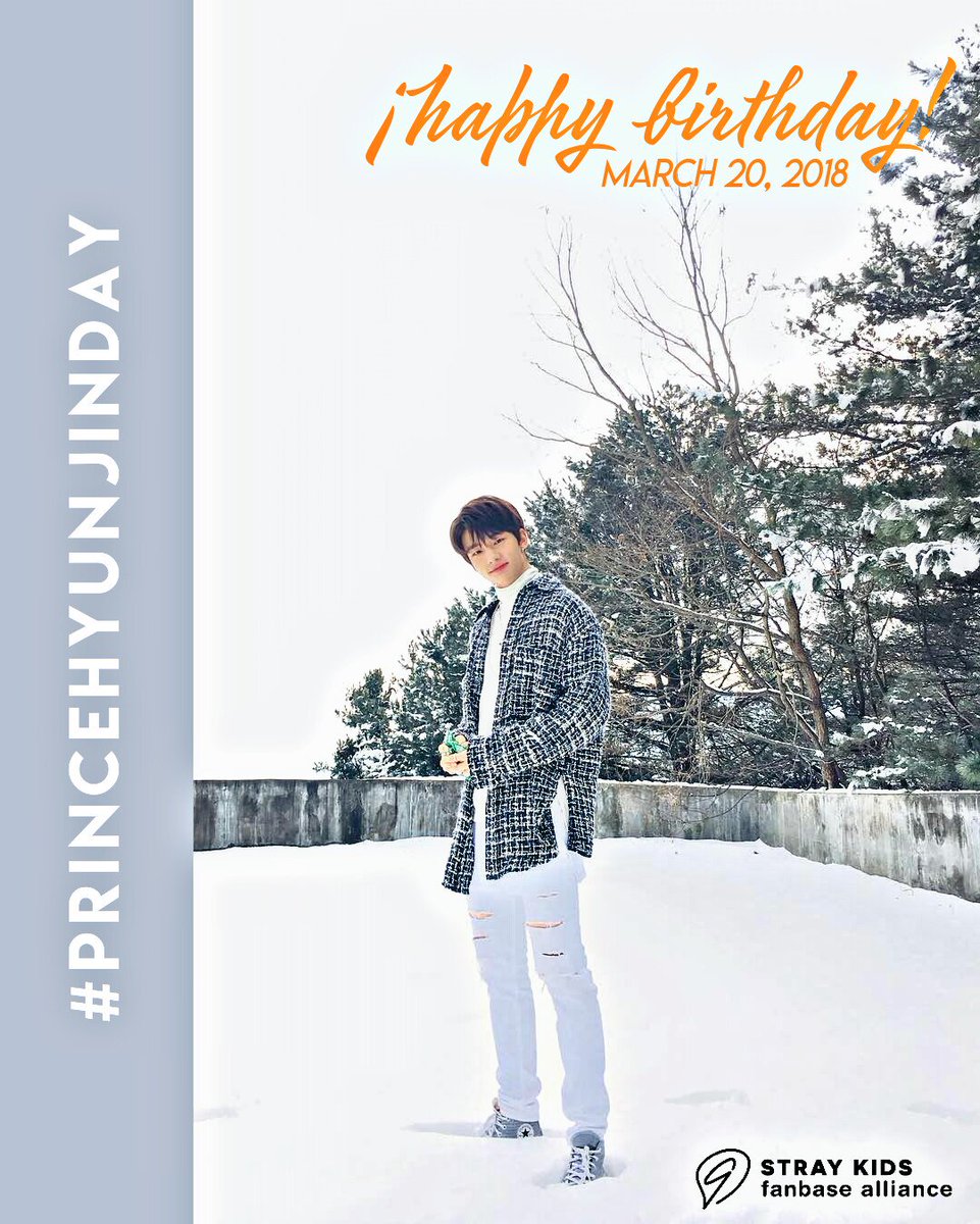 [HAPPY HYUNJIN DAY] It's 2 hours away from our prince's birthday, that's why we have to trend the hashtag #PrinceHyunjinDay we have to show that we are a united and strong fandom. Start: 20/03/18 Time: 12 a.m. (KST) RETWEET! #StrayKids #스트레이키즈 @jypnation @Stray_Kids