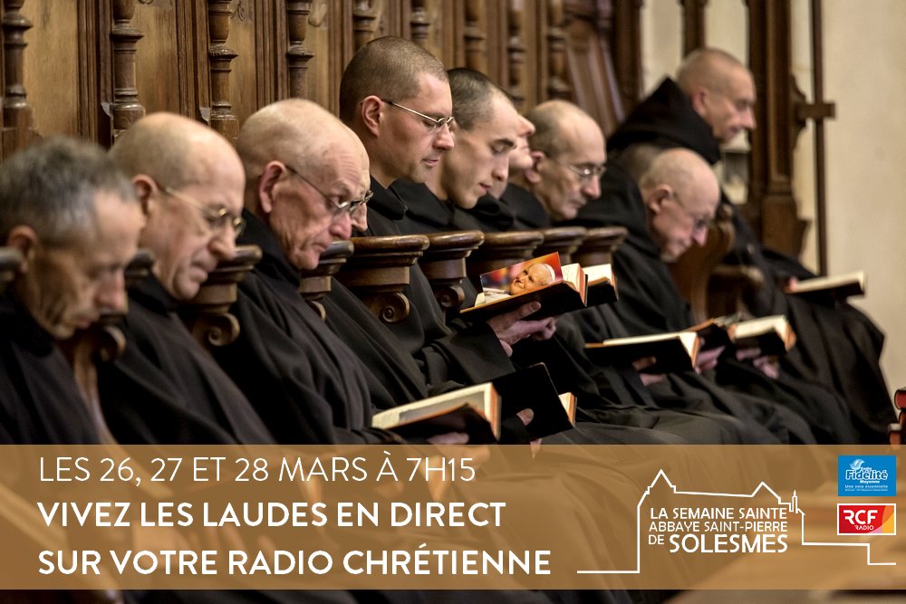 RCFANJOU's tweet photo. Dans une semaine sur @RCFANJOU @RCFVendee @RCFSarthe et @fidelitemayenne vous pourrez suivre les offices du début de la Semaine Sainte avec les moines bénédictins l'Abbaye de #Solesmes. https://t.co/GMrNqaIVNG