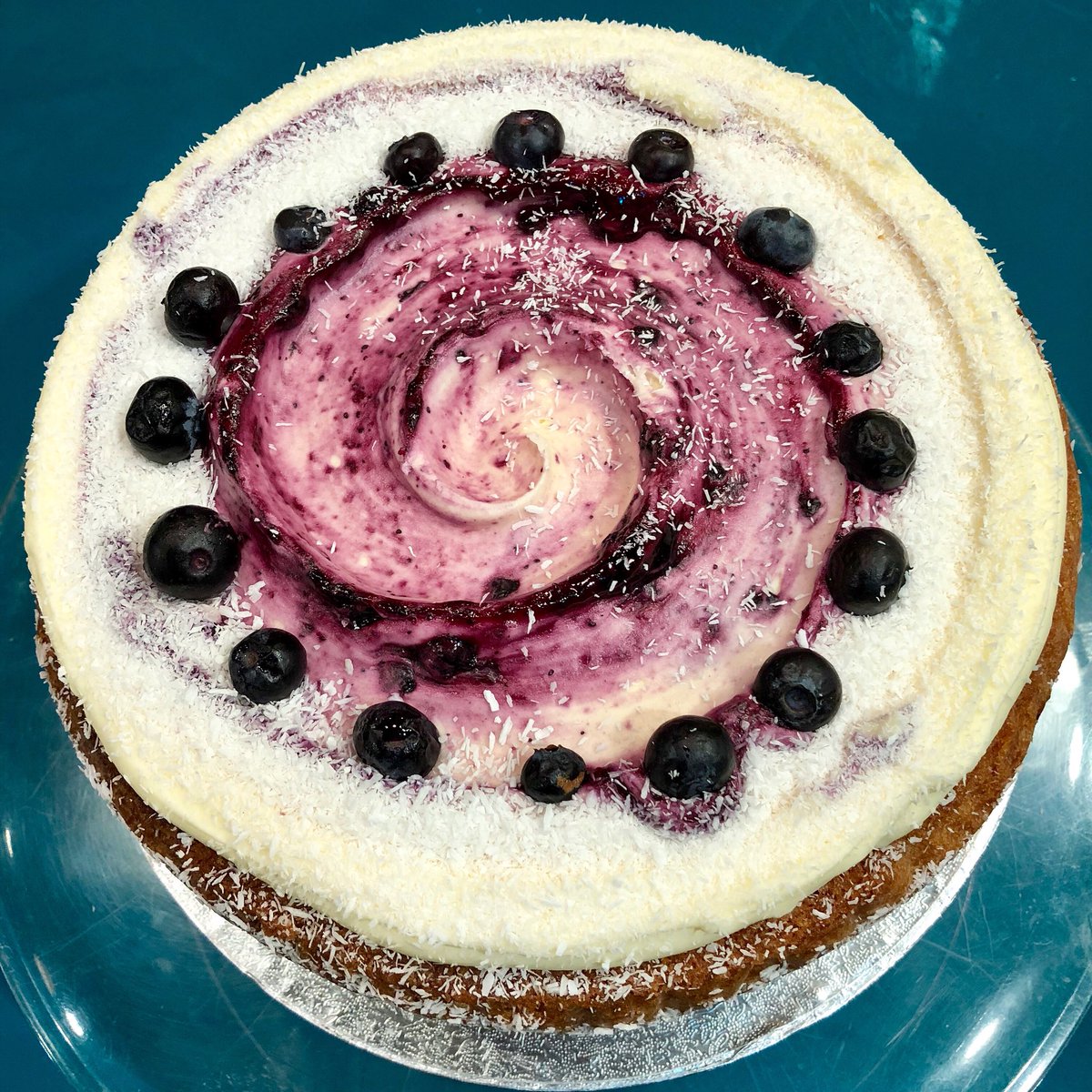 Treat yourself to a slice of delicious Blueberry &amp; Coconut cake. 🐸 #thesecretfrogcoffeeco