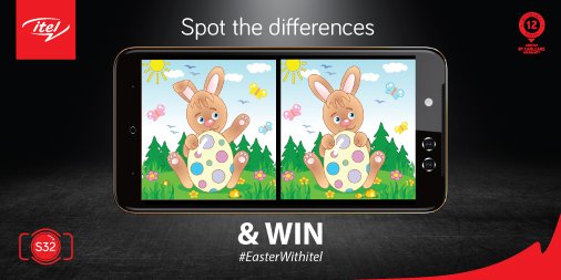 iteluganda's tweet photo. Spot the differences between these two bunnies and stand a chance to WIN BIG!
QUOTE tweet with the differences
Follow us
Retweet tweet
*Deadline: 23rd March*
#S12 #S32 #DualSelfieCamera #EasterWithitel https://t.co/yxLJb7Cv1n