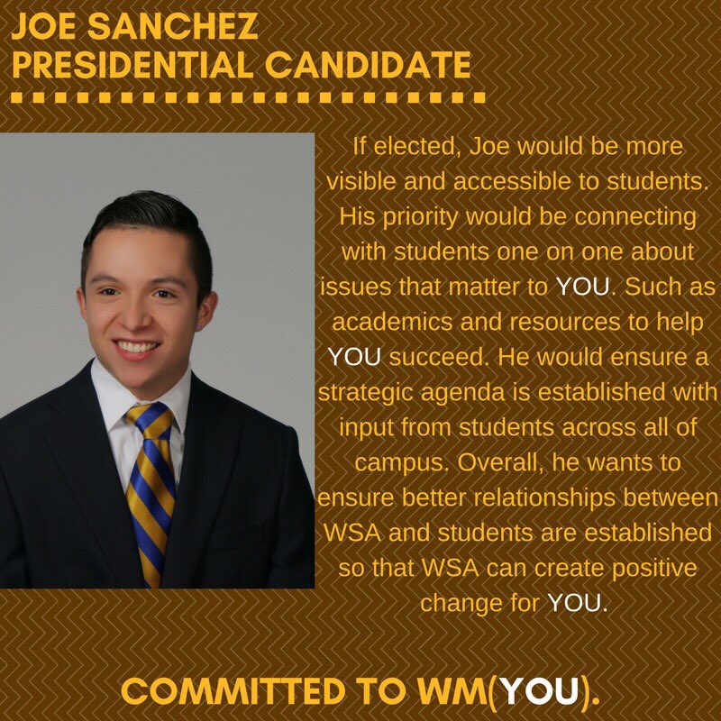 Vote for our brother @JoeSanchez321 for Student Body President! He’s a bronco passionate about helping WMU! VOTE AT goo.gl/M84qPS