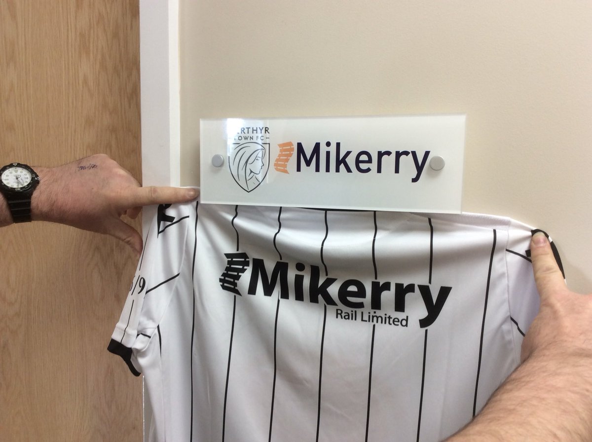 rctbusinessclub's tweet photo. We know who has our back next season. Delighted to retain @MikerryRail as one of our major sponsors for next season @MerthyrTownFC #shirt #hospitality #signage https://t.co/L2LkBD5fOm