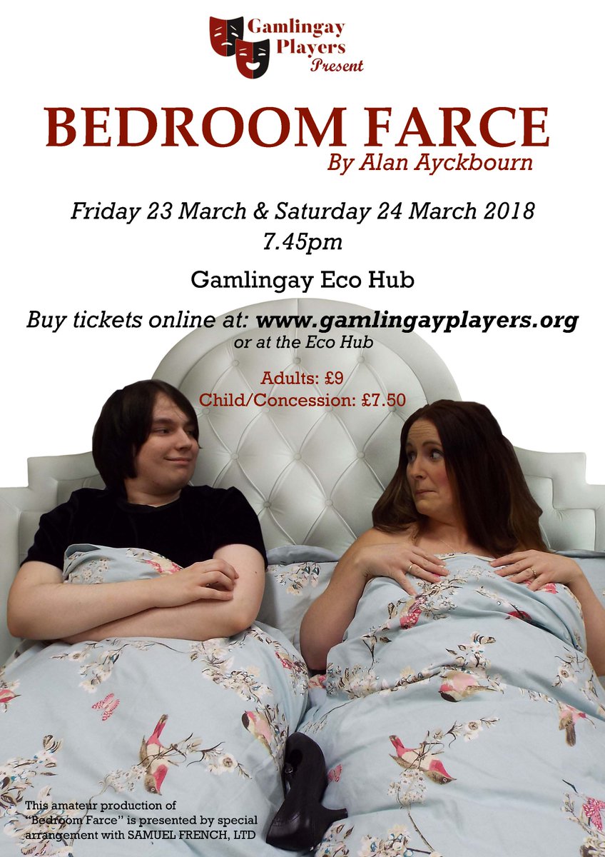 Gamlingay Players next production is Alan Ayckbourn's Bedroom Farce! Playing this weekend at <a href="/GamlingayEcohub/">Gamlingay Eco Hub</a> .  Book tickets at gamlingayplayers.org/buy-tickets/  and enjoy the #theatre !