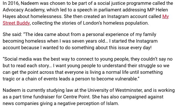 So proud of Class of 2017 Advocate @azal_nadeem and MyStreetBuddy, her weekly exposé of the human cost of homelessness in London. Most definitely a woman to watch! expressandstar.com/news/viral-new… instagram.com/mystreetbuddy/