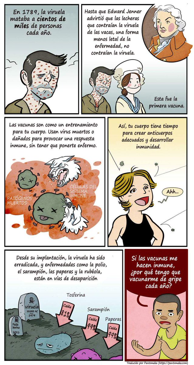 Ravena87's tweet photo. He encontrado una serie de ilustraciones muy interesante acerca del tema de las vacunas en la página de @Pantomakabcn . Abro hilillo. https://t.co/tDnPLKOhhl